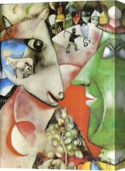 Village Canvas Paintings - I and the Village by Marc Chagall