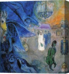 The Wedding Portrait Canvas Paintings - The Wedding Candles by Marc Chagall