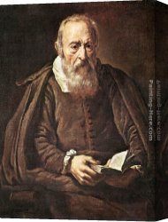 Portrait of an Old Man Canvas Paintings - Portrait of an Old Man with Book by Marcantonio Bassetti