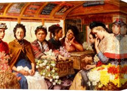 June Canvas Paintings - Down Piccadilly, Returning From Covent Garden Market One June Morning, 1882 by Maria Matilda Brooks