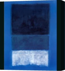 Mark Rothko Canvas Paintings - No 14 White and Greens in Blue by Mark Rothko