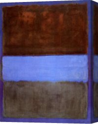 Lady Plays The Blues Canvas Paintings - No 61 Brown Blue Brown on Blue c1953 by Mark Rothko