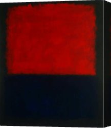 Composition with Red Yellow And Blue Canvas Paintings - Red over Dark Blue on Dark Gray by Mark Rothko