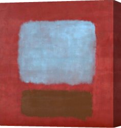 Plums Canvas Paintings - Slate Blue and Brown on Plum by Mark Rothko