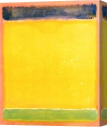 Yellow Canvas Paintings - Untitled Blue Yellow Green on Red 1954 by Mark Rothko