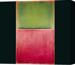 Mark Rothko Canvas Paintings - Untitled Green Red on Orange 1951 by Mark Rothko