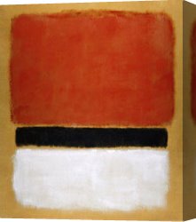 Yellow Canvas Paintings - Untitled Red Black White on Yellow 1955 by Mark Rothko