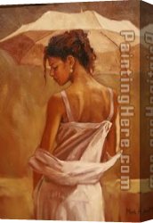 Mark Canvas Paintings - The Pink Dress by Mark Spain