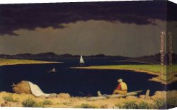 Martin Johnson Heade Canvas Paintings - Approaching Thunderstorm by Martin Johnson Heade