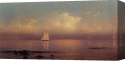 Old Windmill, East Hampton, Long Island, New York Canvas Paintings - Becalmed, Long Island Sound by Martin Johnson Heade