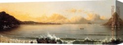 Harbor, Canvas Paintings - Harbor Scene, Rio de Janeiro by Martin Johnson Heade
