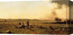 Hunters Canvas Paintings - Hunters Resting by Martin Johnson Heade