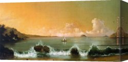 A Bay Hunter with Two Spaniels Canvas Paintings - Rio de Janeiro Bay by Martin Johnson Heade