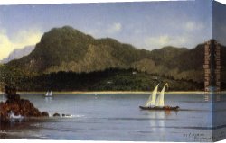 Seascapes Canvas Paintings - Seascape Brazilian View by Martin Johnson Heade