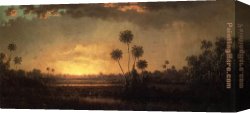 Sunrise Canvas Paintings - Sunrise, Florida by Martin Johnson Heade