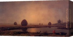 Sunrise Canvas Paintings - Sunrise on the Marshes by Martin Johnson Heade