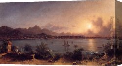 Harbor, Canvas Paintings - The Harbor at Rio de Janiero by Martin Johnson Heade