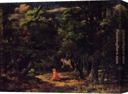The Swing 1767 Canvas Paintings - The Swing, Children in the Woods by Martin Johnson Heade
