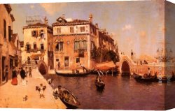 Venetian Canvas Paintings - A Venetian Afternoon by Martin Rico y Ortega