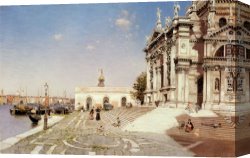 Salute Canvas Paintings - A View of Santa Maria della Salute, Venice by Martin Rico y Ortega