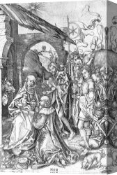 The Adoration of The Magi Canvas Paintings - Adoration of the Magi by Martin Schongauer
