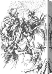 Temptation Canvas Paintings - Temptation of St Anthony by Martin Schongauer