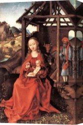 Holy Family Canvas Paintings - The Holy Family by Martin Schongauer