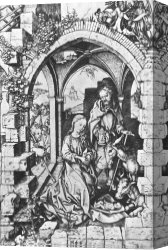 Nativity Canvas Paintings - The Nativity by Martin Schongauer