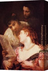 Musical Instruments Canvas Paintings - A Musical Party by Mary Cassatt