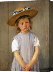 Mary Canvas Paintings - Child In A Straw Hat by Mary Cassatt