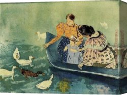 Feeding The Pigeons Canvas Paintings - Feeding The Ducks by Mary Cassatt