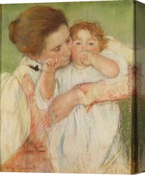 Mary Canvas Paintings - Mother and Child, 1897 by Mary Cassatt