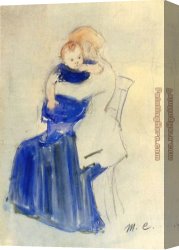 Mother And Child 7 Canvas Paintings - Mother And Child 5 by Mary Cassatt