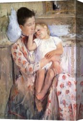 The Foster Mother Canvas Paintings - Mother And Child XI by Mary Cassatt