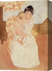 Mary Canvas Paintings - Nude Child by Mary Cassatt