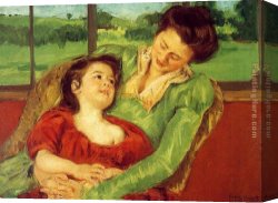 The Open Window Canvas Paintings - Reine Lefebre And Margot Before A Window by Mary Cassatt