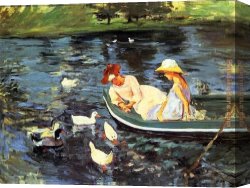 Mary Canvas Paintings - Summertime 2 by Mary Cassatt