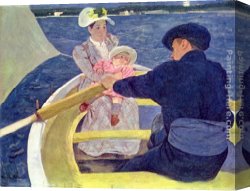 Mary Canvas Paintings - The Boating Party by Mary Cassatt