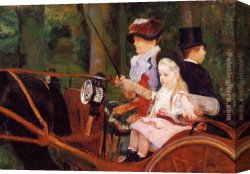 Gypsy Woman And Child Canvas Paintings - Woman And Child Driving by Mary Cassatt