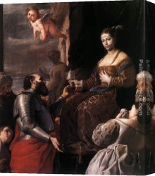 Receiving Canvas Paintings - Sophonisba Receiving the Goblet by Mattia Preti