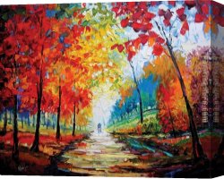 Approaching Autumn I Canvas Paintings - Autumn Impressions by Maya Green
