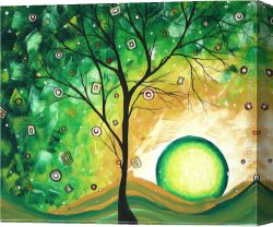 Green Canvas Paintings - Barren Green by Megan Aroon Duncanson