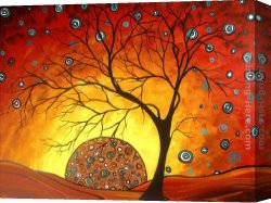 Several Circles Canvas Paintings - Setting Circle by Megan Aroon Duncanson
