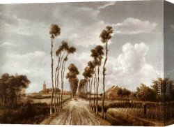 Meindert Canvas Paintings - The Alley at Middelharnis by Meindert Hobbema