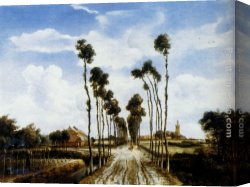 Meindert Canvas Paintings - The Road To Middelharnis by Meindert Hobbema