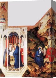 The Presentation Canvas Paintings - Presentation in the Temple and Flight to Egypt by Melchior Broederlam