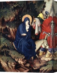 Melchior Broederlam Canvas Paintings - The Flight into Egypt by Melchior Broederlam