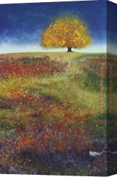 Fish Magic Canvas Paintings - Dreaming Tree in the Field of Magic by Melissa Graves-Brown
