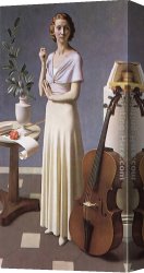 Portrait of a Young Man (detail) Canvas Paintings - Portrait of a Young Woman by Meredith Frampton