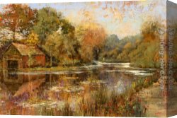Longo Canvas Paintings - Autumnal Reflections by Michael Longo